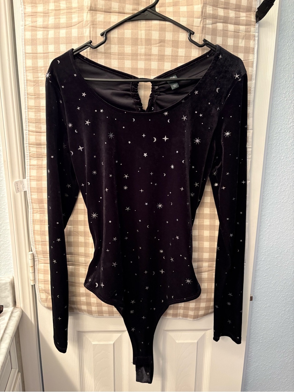 wild fable Black Velvet Star & Moon Long-Sleeve Bodysuit